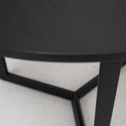 Teri Side Table Round - Med / Black + Oak