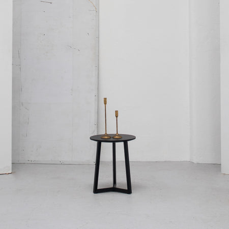 Teri Side Table Round - Small / Black + Oak