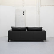 Cresent 3 Seater Sofa - Black + Leather
