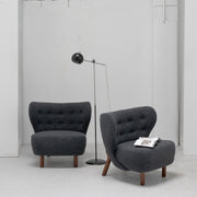 Hana Armchair - Charcoal + Walnut