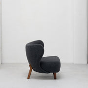 Hana Armchair - Charcoal + Walnut