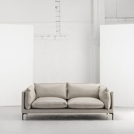 Sabine 2.75 Seater Sofa - Stone + Leather