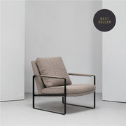 Leman Armchair - Houndstooth + Fabric