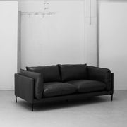 Sabine 3 Seater Sofa - Black + Leather