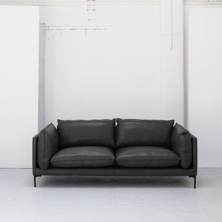 Sabine 2.75 Seater Sofa - Black + Leather