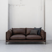 Sabine 3 Seater Sofa - Coffee + Leather