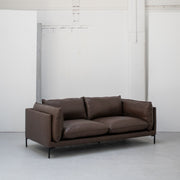 Sabine 3 Seater Sofa - Coffee + Leather