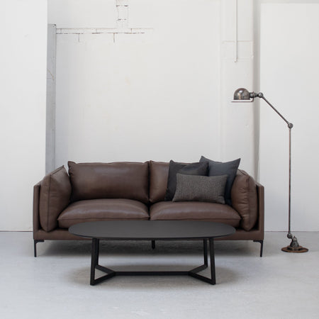 Sabine 2.75 Seater Sofa - Coffee + Leather