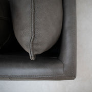 Sabine 3 Seater Sofa - Steel + Leather