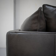 Sabine 3 Seater Sofa - Steel + Leather