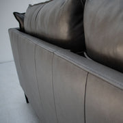 Sabine 3 Seater Sofa - Steel + Leather