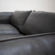 Sabine 3 Seater Sofa - Steel + Leather