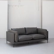 Sabine 2.5 Seater Sofa - Steel/Leather