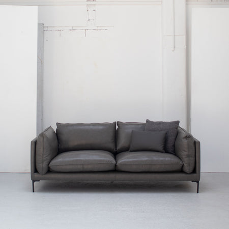 Sabine 2.75 Seater Sofa - Steel Grey + Leather - SOLD OUT