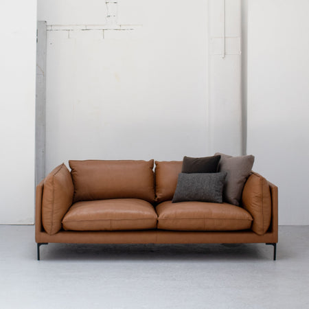 Sabine 2.75 Seater Sofa - Tan + Leather