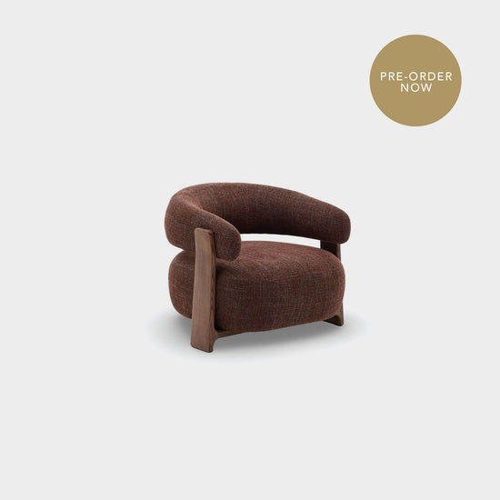 Granite Armchair - Walnut Stain + Brown