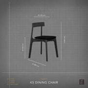 K5 Dining Chair - Oak / Fabric + Black
