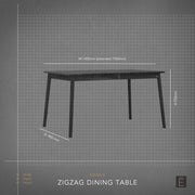 Zigzag Extension Dining Table - 1400