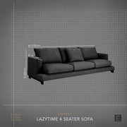 Lazytime 4 Seater Sofa - Black