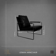 Leman Armchair - Black + Leather