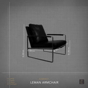 Leman Armchair - Black / Aniline Leather