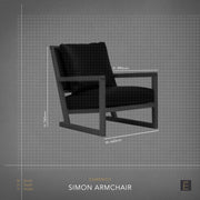 Simon Armchair - Oak / Black + Leather