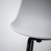 TA Side Chair - Grey + Black Metal Legs
