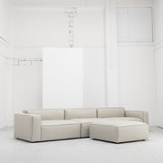 Rubix 4 Seater Sofa - Ottoman + Stone