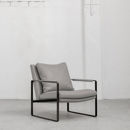 Leman Armchair - Grey + Leather
