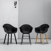 TA Bucket Chair with Metal Base - Black