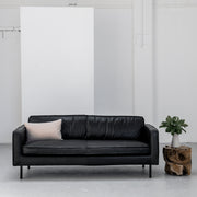 industrial black leather sofa 2 seater at EDITO Furniture