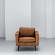 industrial tan leather armchair at EDITO Furniture