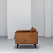 industrial tan leather armchair at EDITO Furniture