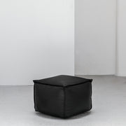 small black leather Ottoman at EDITO Furniture