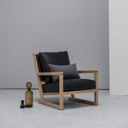 scandinavian Camerich Simon Armchair black leather and oak at EDITO Furniture