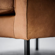 industrial tan leather armchair at EDITO Furniture