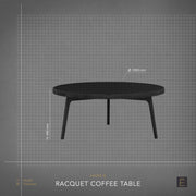 Racquet Coffee Table Round - Oak + Linoleum