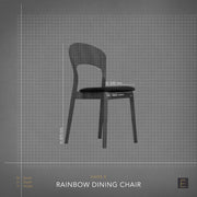 Rainbow Dining Chair - Black Oak + Fabric