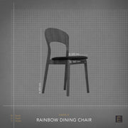 Rainbow Dining Chair - Oak / Black + Black