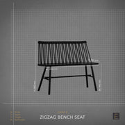 Zigzag Bench Seat - Black