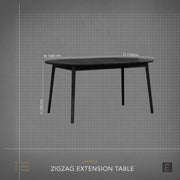 Zigzag Extension Dining Table - Round