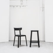 Cadrea Padded Dining Chair - Black + Black