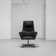 Qing Swivel Chair / Footstool + Black
