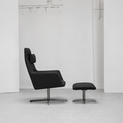 Qing Swivel Chair / Footstool + Black