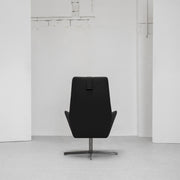 Qing Swivel Chair / Footstool + Black