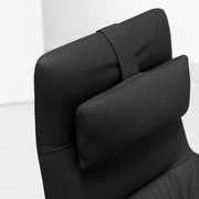 Qing Swivel Chair / Footstool + Black