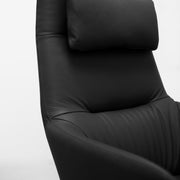Qing Swivel Chair / Footstool + Black