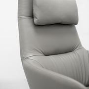 Qing Swivel Chair + Footstool - Grey