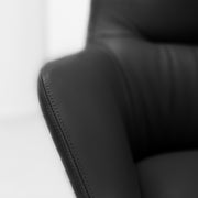 Qing Swivel Chair / Footstool + Black