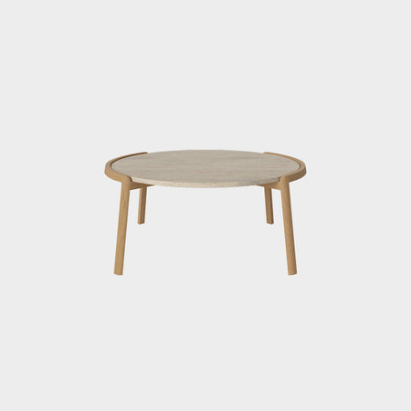 Mix Coffee Table Large - Oak + Travertine